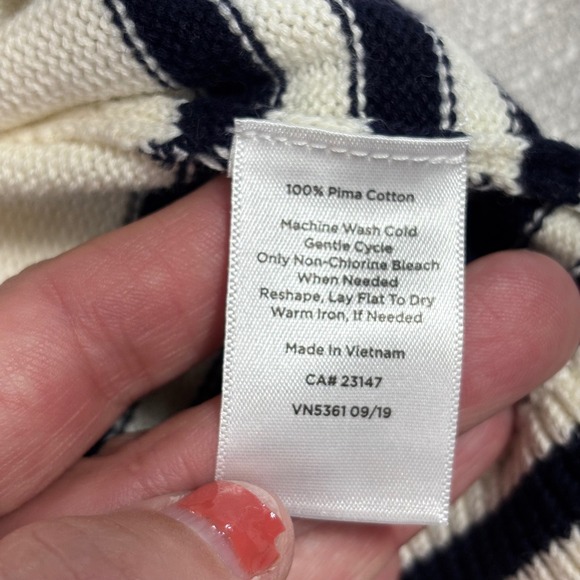 Talbots Petite XL Striped Pima Cotton Sweater Crew Neck Colorful Nautical - Picture 6 of 6